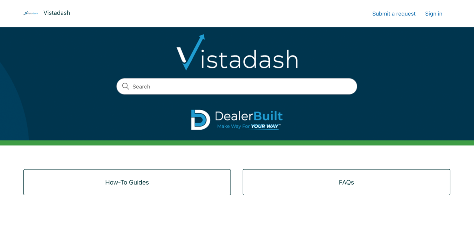 Vistadash Customer Hub